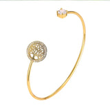 Titanium Steel Rhinestone Bangle Jewelry Tree Bracelet for Women