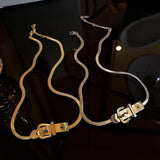 Titanium Steel Belt Buckle Necklace Chokers Hip-hop Ins Cold Wind Party Jewelry