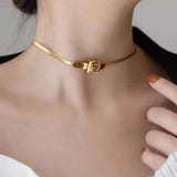 Titanium Steel Belt Buckle Necklace Chokers Hip-hop Ins Cold Wind Party Jewelry