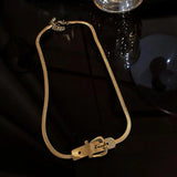 Titanium Steel Belt Buckle Necklace Chokers Hip-hop Ins Cold Wind Party Jewelry