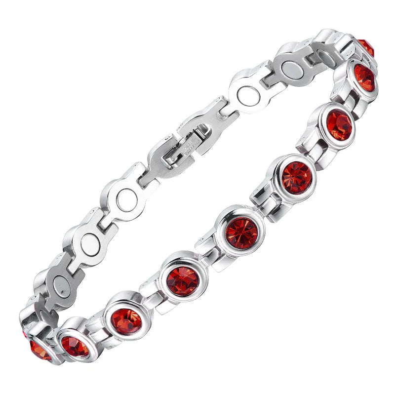 Titanium Steel Birthday Stone Crystal Bracelet Ladies