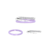 Titanium Steel Pink Purple Ceramic Rings Wedding Couples