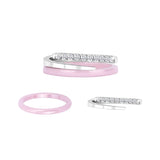 Titanium Steel Pink Purple Ceramic Rings Wedding Couples