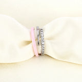 Titanium Steel Pink Purple Ceramic Rings Wedding Couples