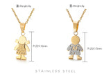 Titanium Steel Mom Kids Pendant Necklace Anniversary Jewelry