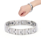Titanium Steel Bracelet for Men Magnetic Therapy AntiFatigue