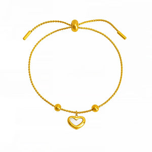 Titanium Steel Heart Charm Bracelet Necklace