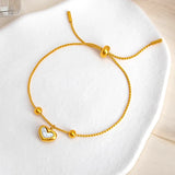 Titanium Steel Heart Charm Bracelet Necklace
