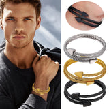 Stainless Steel Triangle Bracelet & Pearl Jewelry Set