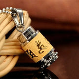 Buddhism Jewelry Six Words Rotatable Pendant Sanskrit Amulet Charms