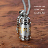 Buddhism Jewelry Six Words Rotatable Pendant Sanskrit Amulet Charms