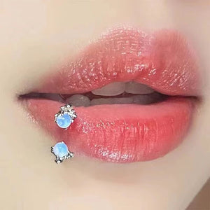 Opal Lip Stud Dragon Claw Titanium Steel C-shaped Piercing