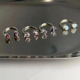 Opal Lip Stud Dragon Claw Titanium Steel C-shaped Piercing
