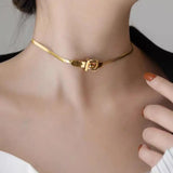 Titanium Steel Choker Necklace Hip Hop Punk Girls Female Sexy Clavicle Chain