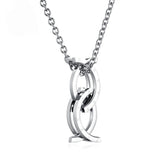 Titanium Steel Kissing Fish Ring Pendant Necklaces for Women Men