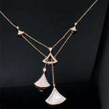 Titanium Steel Double Layer Skirt Necklace for Women