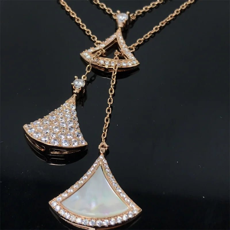 Titanium Steel Double Layer Skirt Necklace for Women