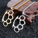 Titanium Steel Finger Tiger Pendant Necklace/Bracelet Chain
