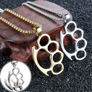 Titanium Steel Finger Tiger Pendant Necklace/Bracelet Chain
