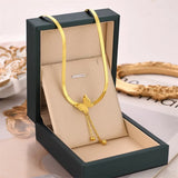 Titanium Steel Heart Pearl Pendant Necklace For Women