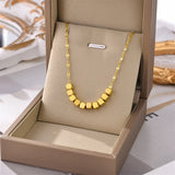 Titanium Steel Heart Pearl Pendant Necklace For Women