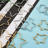 Titanium Steel Hoop Earrings, Star, Golden & Stainless Steel Color
