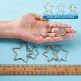 Titanium Steel Hoop Earrings, Star, Golden & Stainless Steel Color