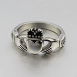 Titanium Steel Irish Claddagh Ring Traditional Wedding Promise Ring