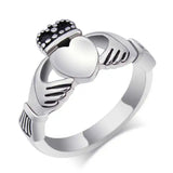 Titanium Steel Irish Claddagh Ring Traditional Wedding Promise Ring