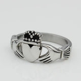 Titanium Steel Irish Claddagh Ring Traditional Wedding Promise Ring