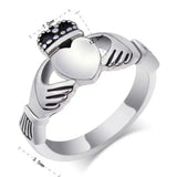 Titanium Steel Irish Claddagh Ring Traditional Wedding Promise Ring