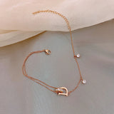 Crystal Anklet Bracelet on Leg Summer Beach Anklet Set