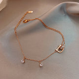 Crystal Anklet Bracelet on Leg Summer Beach Anklet Set