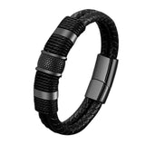 Titanium Steel Man Band Rope Woven Bracelet Charm Male Wrist Band Jewelry