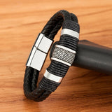 Titanium Steel Man Band Rope Woven Bracelet Charm Male Wrist Band Jewelry