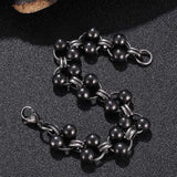 Titanium Steel Metal Beaded Bracelet Fancy Round Hip-hop Jewelry
