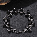 Titanium Steel Metal Beaded Bracelet Fancy Round Hip-hop Jewelry