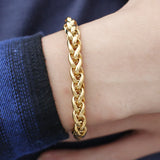 Men's Titanium Steel Flower Basket Chain Bracelet