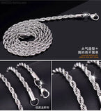 Titanium Steel Twist Chain Necklace Pendant