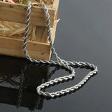 Titanium Steel Twist Chain Necklace Pendant