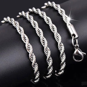 Titanium Steel Twist Chain Necklace Pendant
