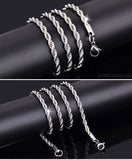 Titanium Steel Twist Chain Necklace Pendant
