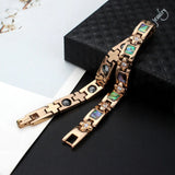 Titanium Steel Magnetic Zircon Abalone Bracelet
