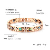 Titanium Steel Magnetic Zircon Abalone Bracelet