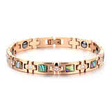 Titanium Steel Magnetic Zircon Abalone Bracelet