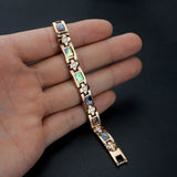 Titanium Steel Magnetic Zircon Abalone Bracelet