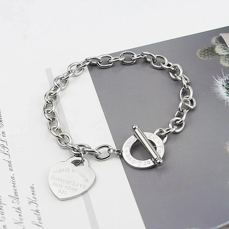 Heart of Love Bracelet Women's Antique Jewelry Gift