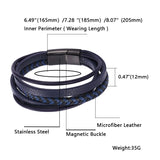 Leather Braided Bracelet Stainless Steel Magnetic Buckle Men's Bracelet