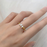Titanium Steel Pearl Ring Hand-wound Twist Wedding Jewelry