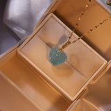 Sweet Peach Heart Zircon Necklace for Ladies